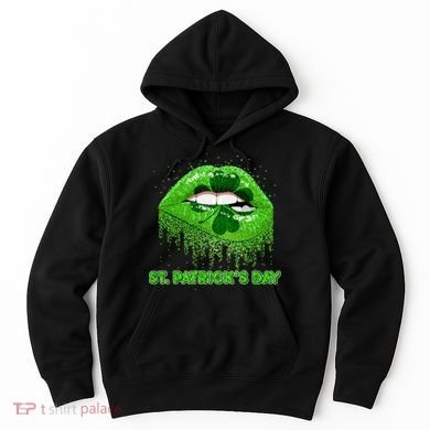 St Patrick's Day Shamrock Irish Lips Hoodie