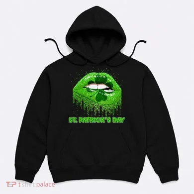 St Patrick's Day Shamrock Irish Lips Hoodie
