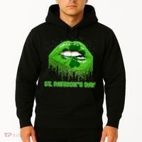 St Patrick's Day Shamrock Irish Lips Hoodie thumb 2
