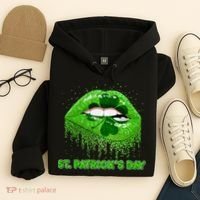 St Patrick's Day Shamrock Irish Lips Hoodie thumb 4