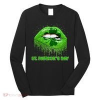 St Patrick's Day Shamrock Irish Lips Long Sleeve Shirt thumb 0