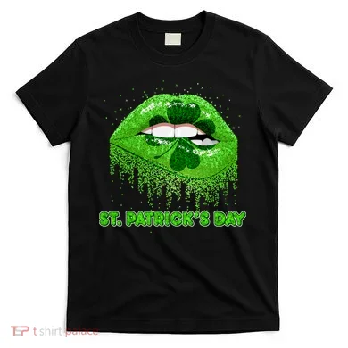 St Patrick's Day Shamrock Irish Lips T-Shirt