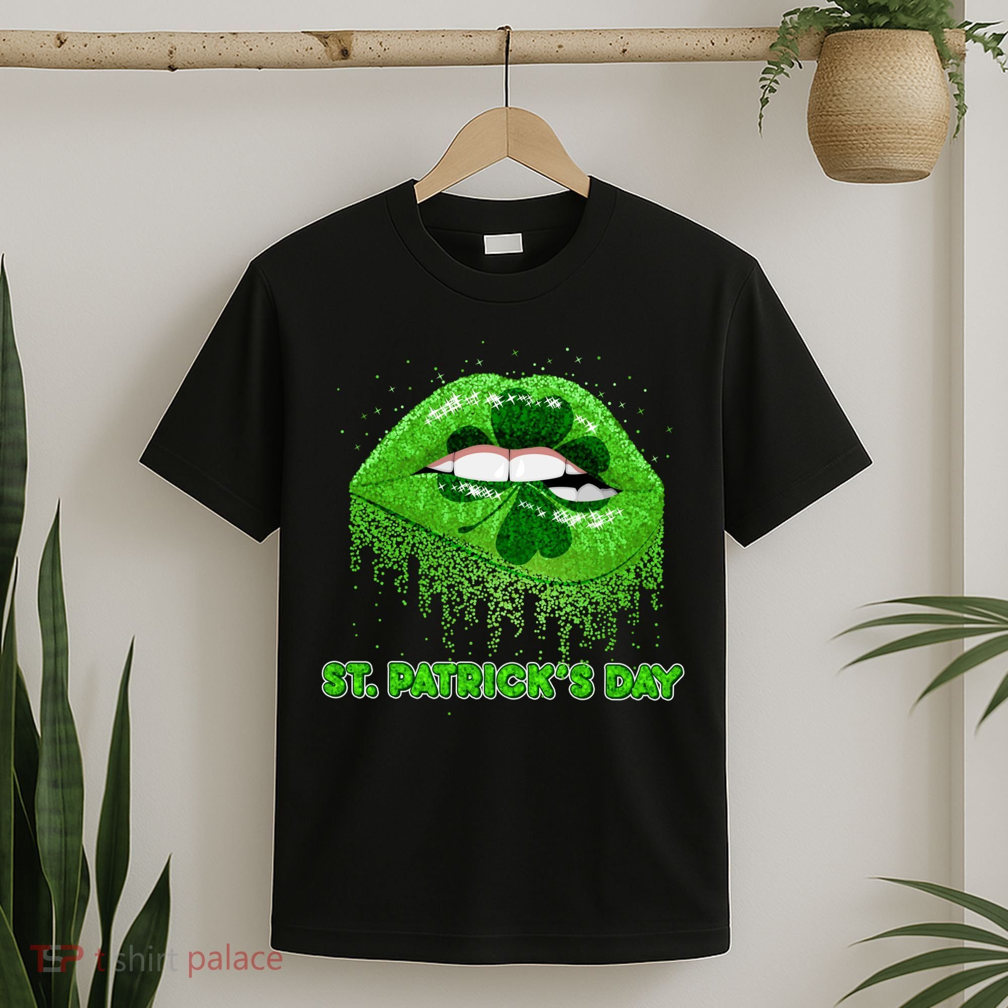 St Patrick's Day Shamrock Irish Lips T-Shirt