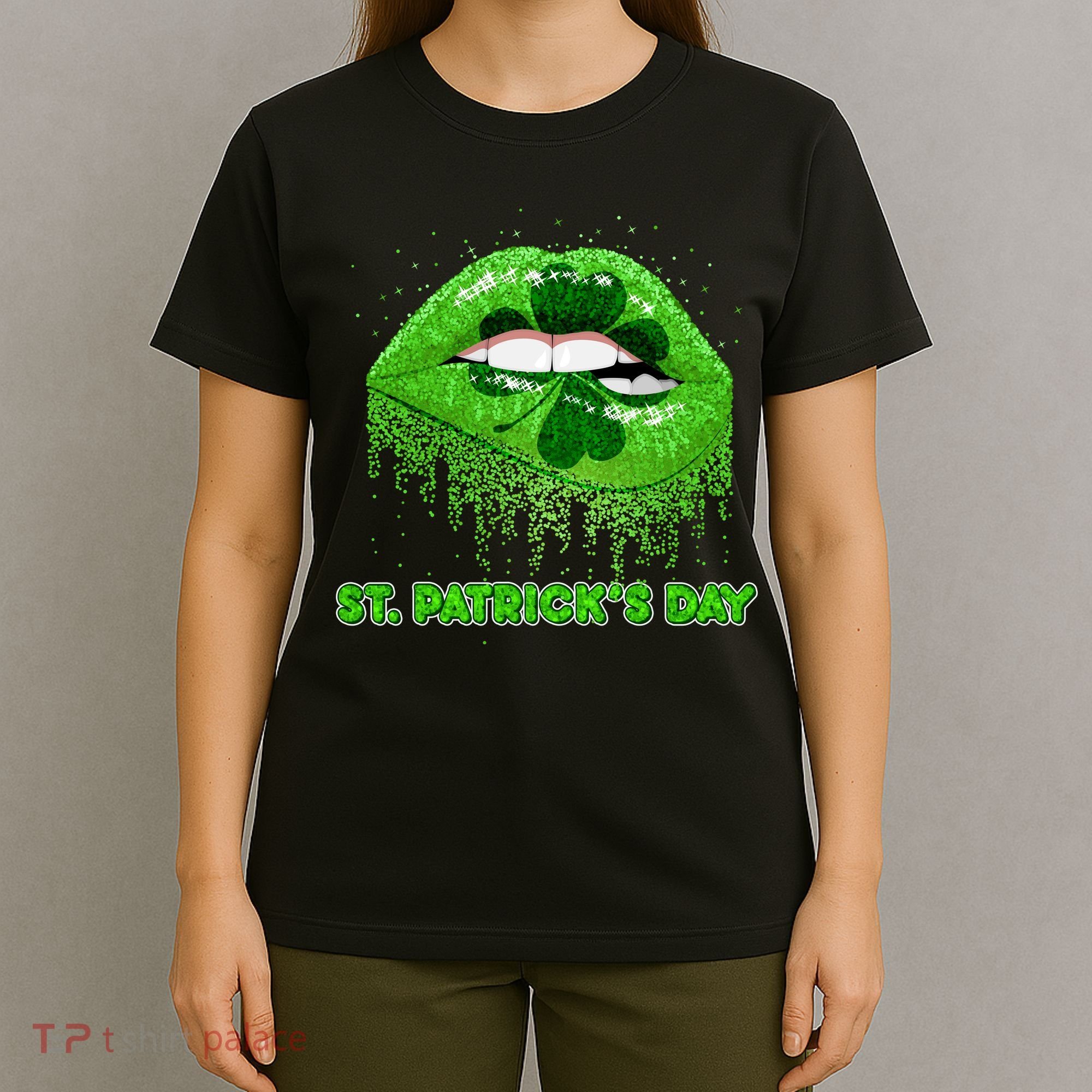 St Patrick's Day Shamrock Irish Lips T-Shirt