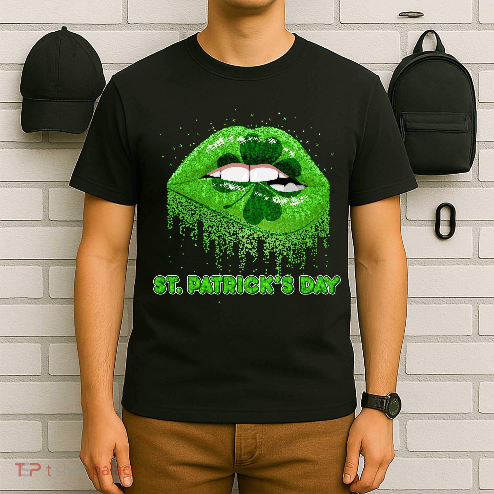 St Patrick's Day Shamrock Irish Lips T-Shirt