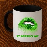 St Patrick's Day Shamrock Irish Lips Coffee Mug thumb 2