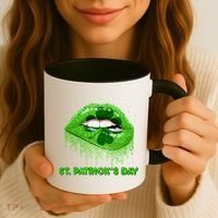 St Patrick's Day Shamrock Irish Lips Coffee Mug thumb 3