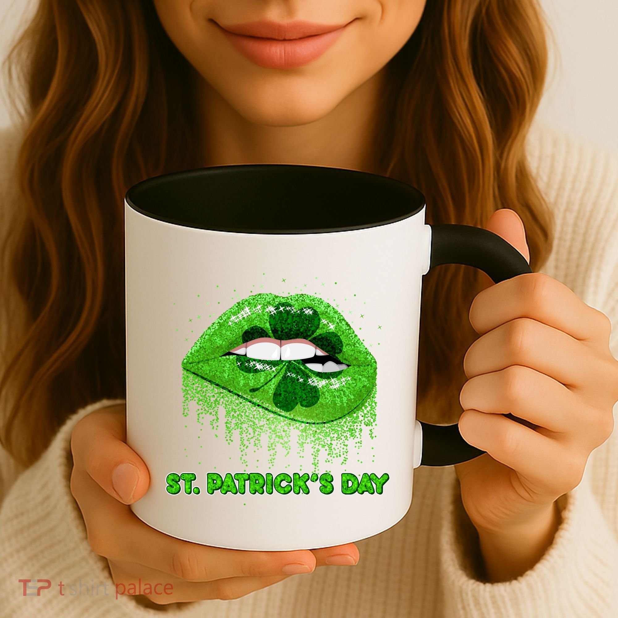 St Patrick's Day Shamrock Irish Lips Coffee Mug