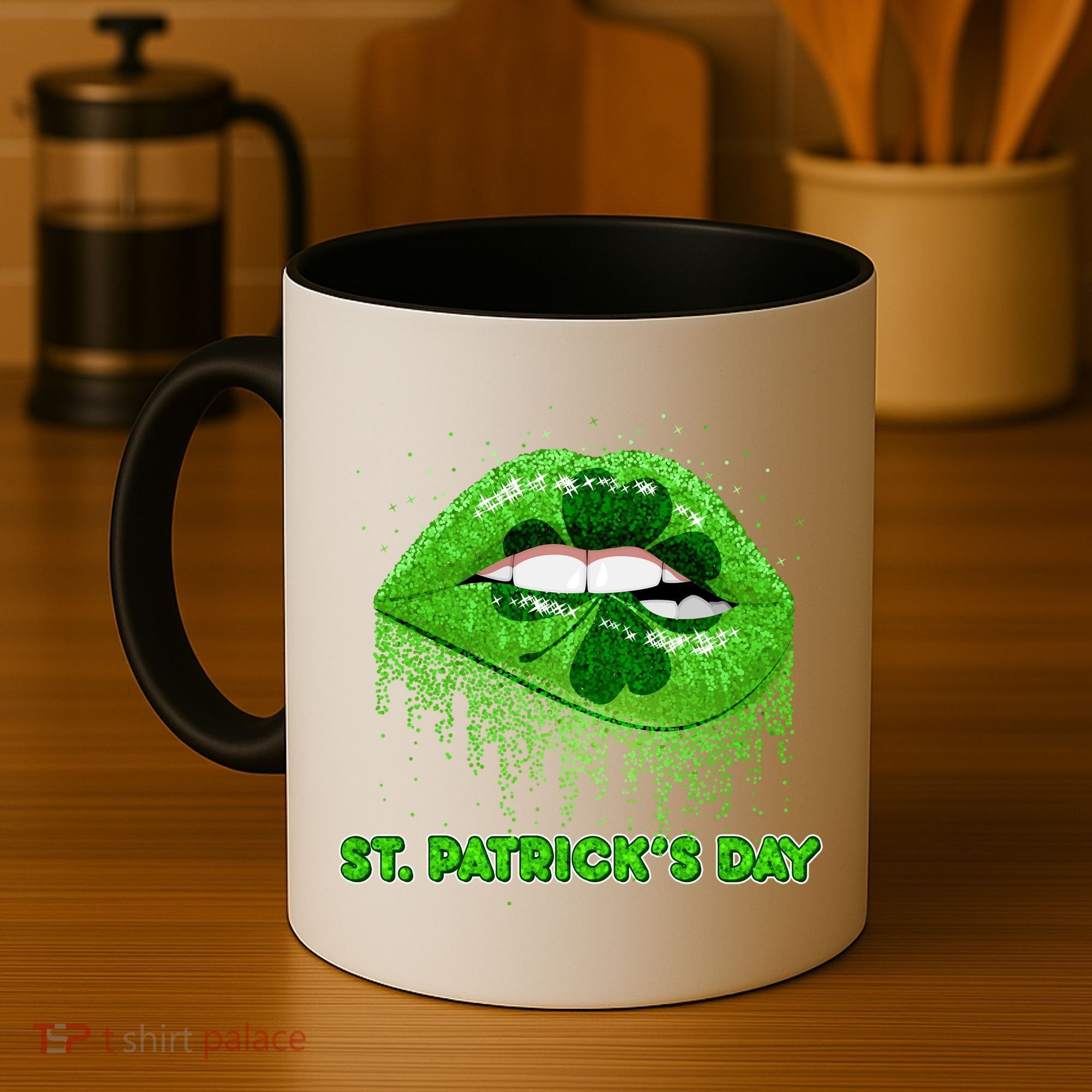St Patrick's Day Shamrock Irish Lips Coffee Mug