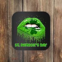 St Patrick's Day Shamrock Irish Lips Coaster thumb 0