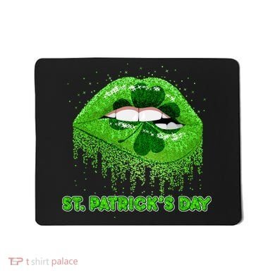 St Patrick's Day Shamrock Irish Lips Mousepad