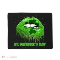 St Patrick's Day Shamrock Irish Lips Mousepad thumb 0