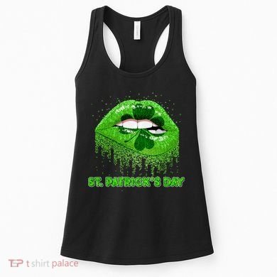 St Patrick's Day Shamrock Irish Lips Women's Tank Top