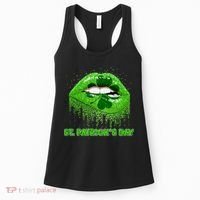 St Patrick's Day Shamrock Irish Lips Women's Tank Top thumb 0
