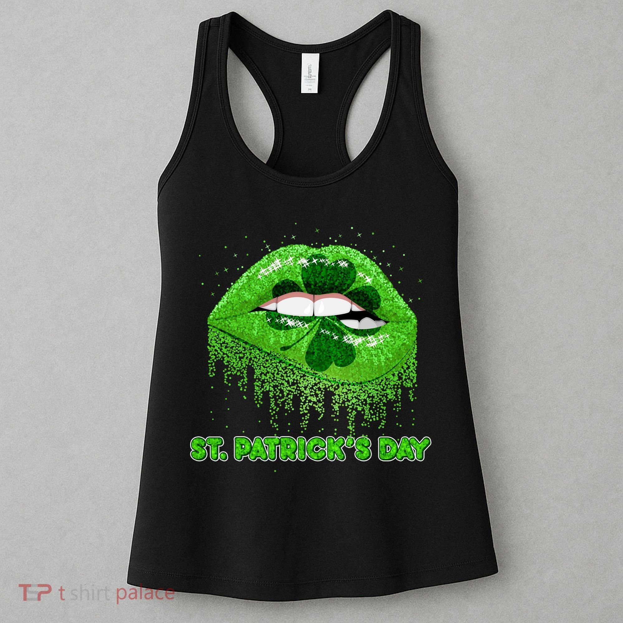 St Patrick's Day Shamrock Irish Lips Women's Tank Top