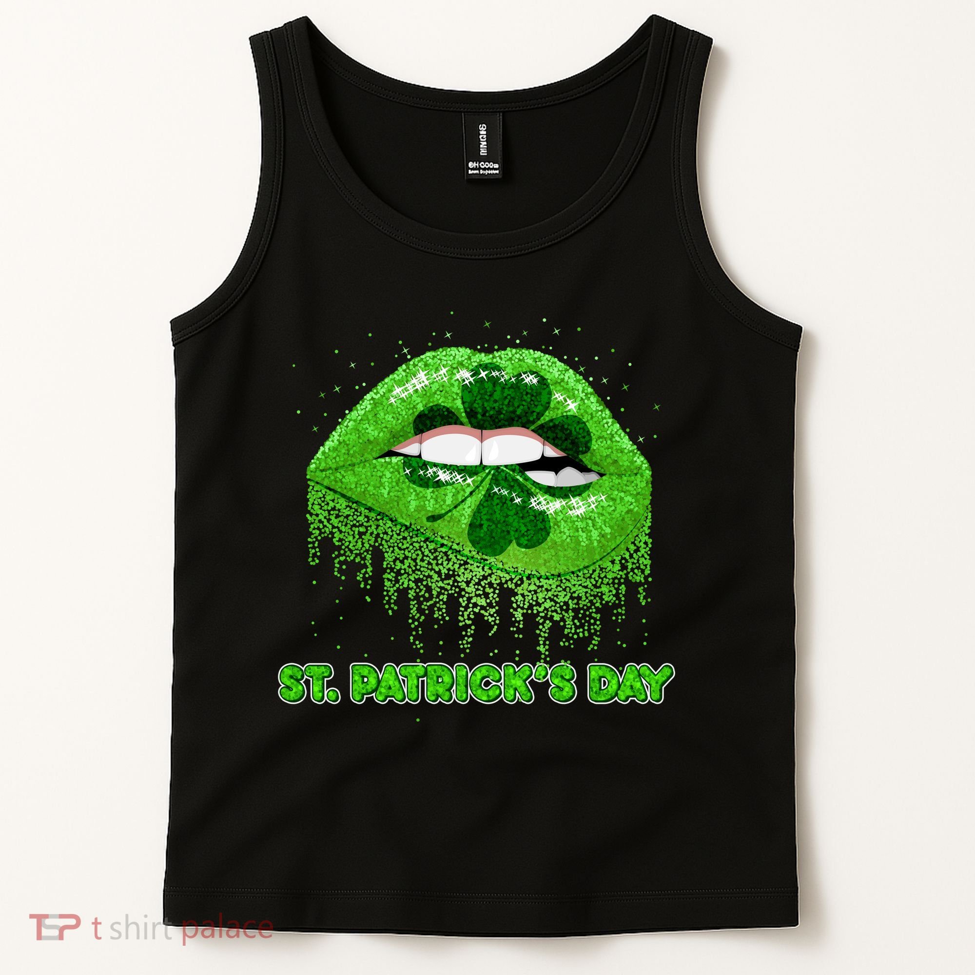 St Patrick's Day Shamrock Irish Lips Tank Top