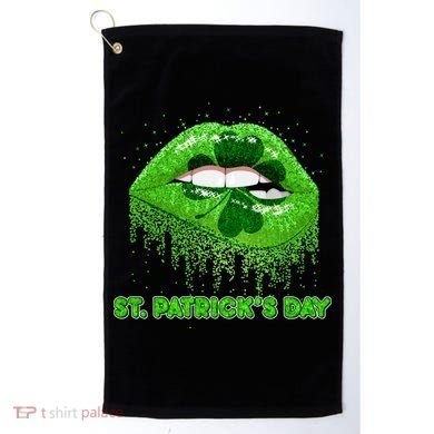 St Patrick's Day Shamrock Irish Lips Golf Towel