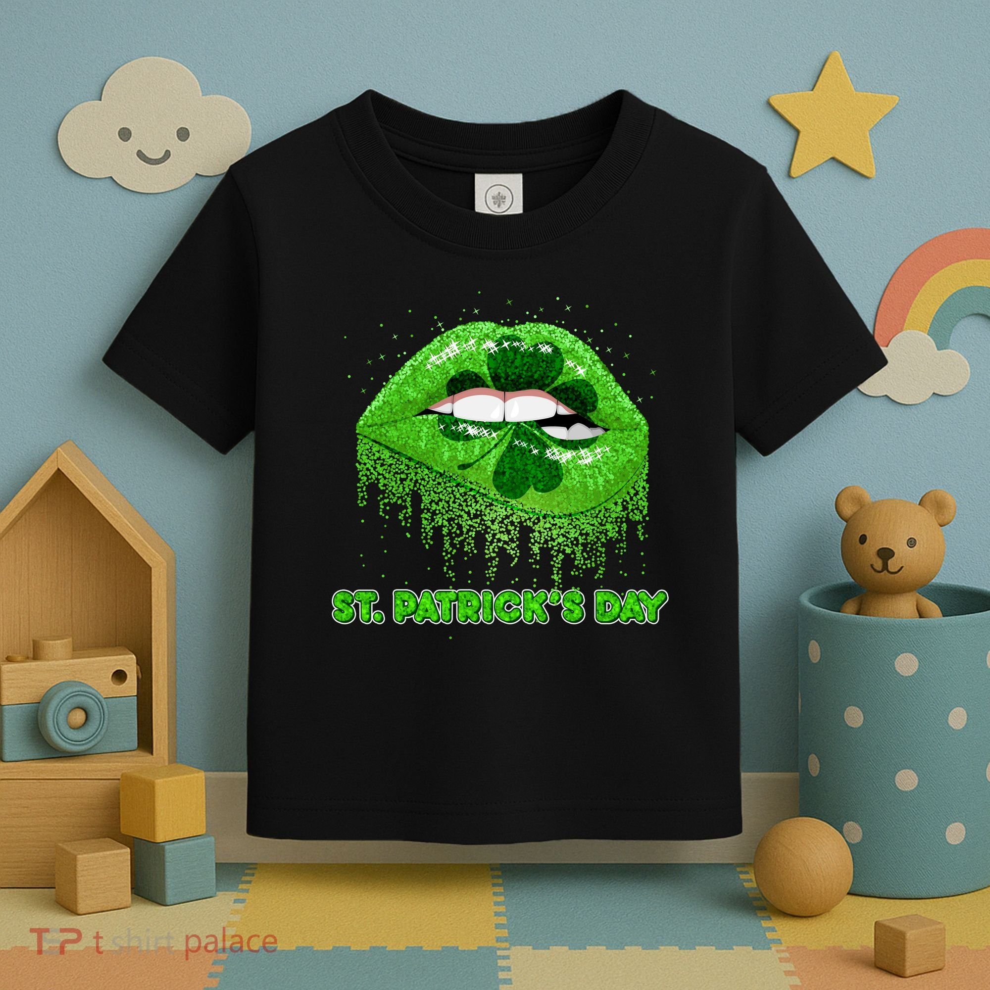 St Patrick's Day Shamrock Irish Lips Toddler T-Shirt