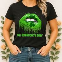 St Patrick's Day Shamrock Irish Lips Women's T-Shirt thumb 2