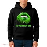 St Patrick's Day Shamrock Irish Lips Kids Hoodie thumb 4