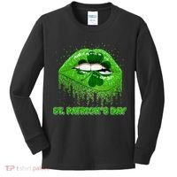 St Patrick's Day Shamrock Irish Lips Kids Long Sleeve Shirt thumb 0