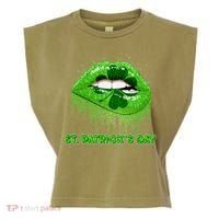 St Patrick's Day Shamrock Irish Lips Garment-Dyed Women's Muscle Tee thumb 0