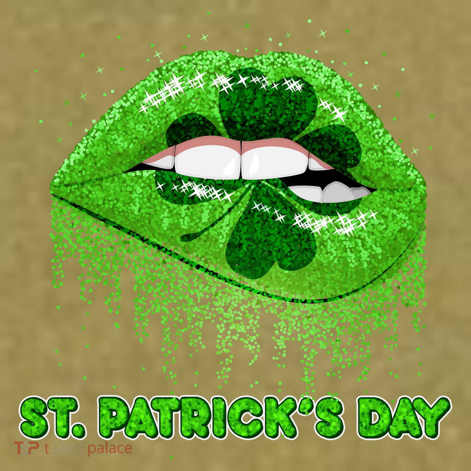 St Patrick's Day Shamrock Irish Lips Garment-Dyed Women's Muscle Tee