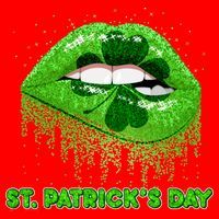 St Patrick's Day Shamrock Irish Lips Santa Hat thumb 1