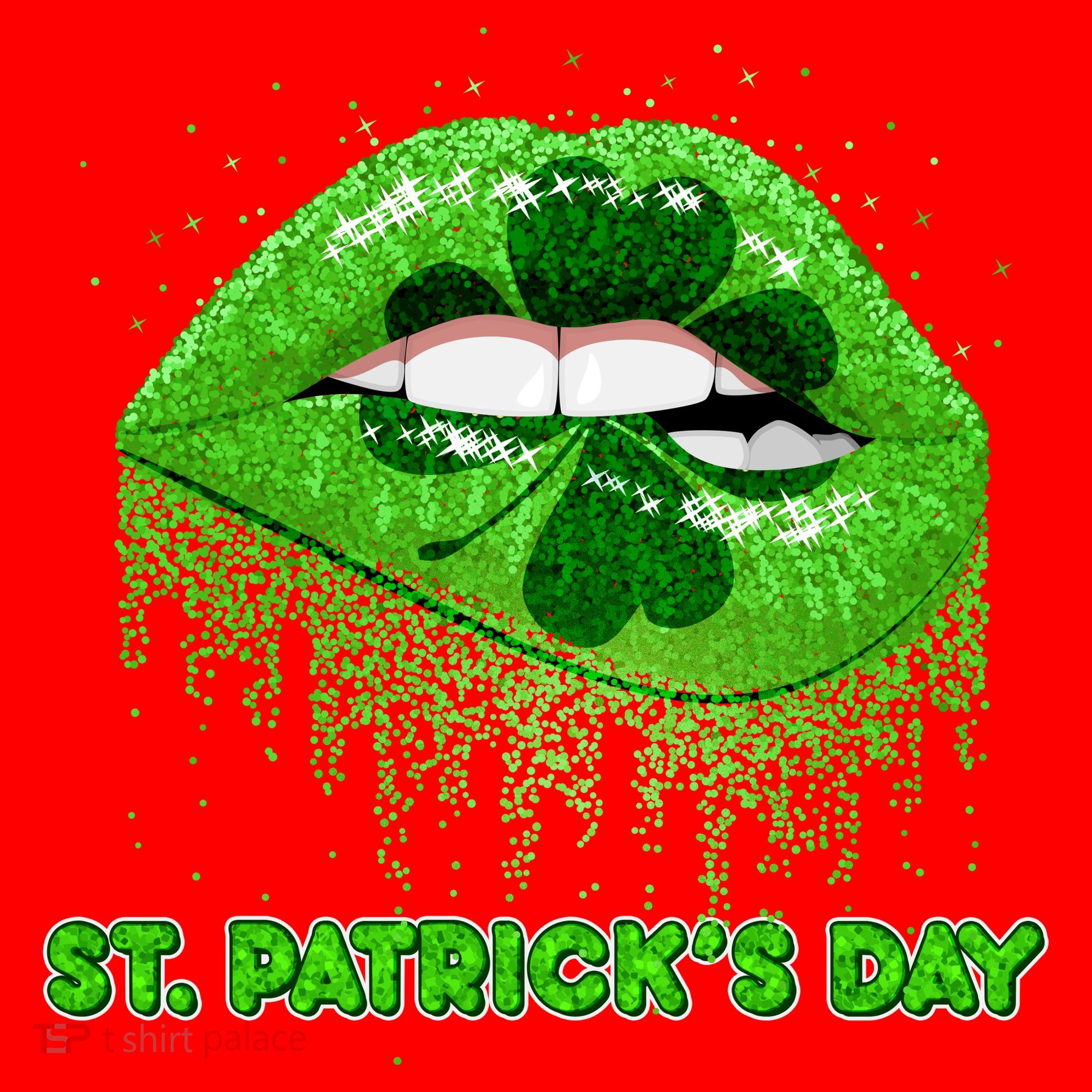 St Patrick's Day Shamrock Irish Lips Santa Hat