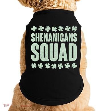 St Patrick's Day Shenanigans Squad Shamrocks Clover Doggie Tank