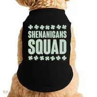 St Patrick's Day Shenanigans Squad Shamrocks Clover Doggie Tank thumb 0