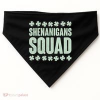 St Patrick's Day Shenanigans Squad Shamrocks Clover USA-Made Doggie Bandana thumb 0