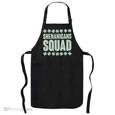 St Patrick's Day Shenanigans Squad Shamrocks Clover Apron