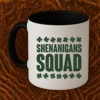 St Patrick's Day Shenanigans Squad Shamrocks Clover Coffee Mug thumb 2