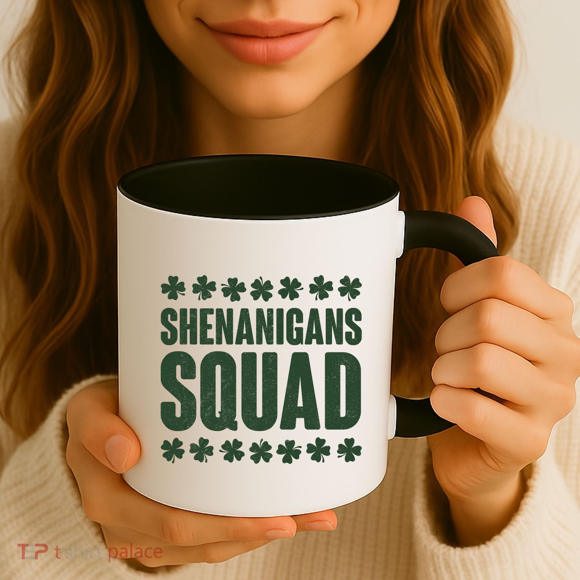 St Patrick's Day Shenanigans Squad Shamrocks Clover Coffee Mug