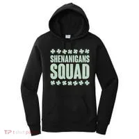 St Patrick's Day Shenanigans Squad Shamrocks Clover Women's Hoodie thumb 0