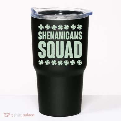St Patrick's Day Shenanigans Squad Shamrocks Clover Tumbler