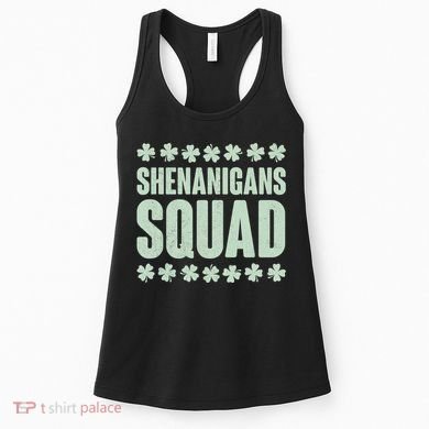 St Patrick's Day Shenanigans Squad Shamrocks Clover Women's Tank Top