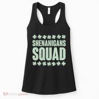 St Patrick's Day Shenanigans Squad Shamrocks Clover Women's Tank Top thumb 0