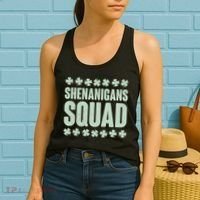 St Patrick's Day Shenanigans Squad Shamrocks Clover Women's Tank Top thumb 2
