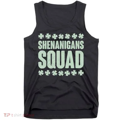 St Patrick's Day Shenanigans Squad Shamrocks Clover Tank Top