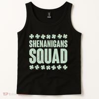 St Patrick's Day Shenanigans Squad Shamrocks Clover Tank Top thumb 2