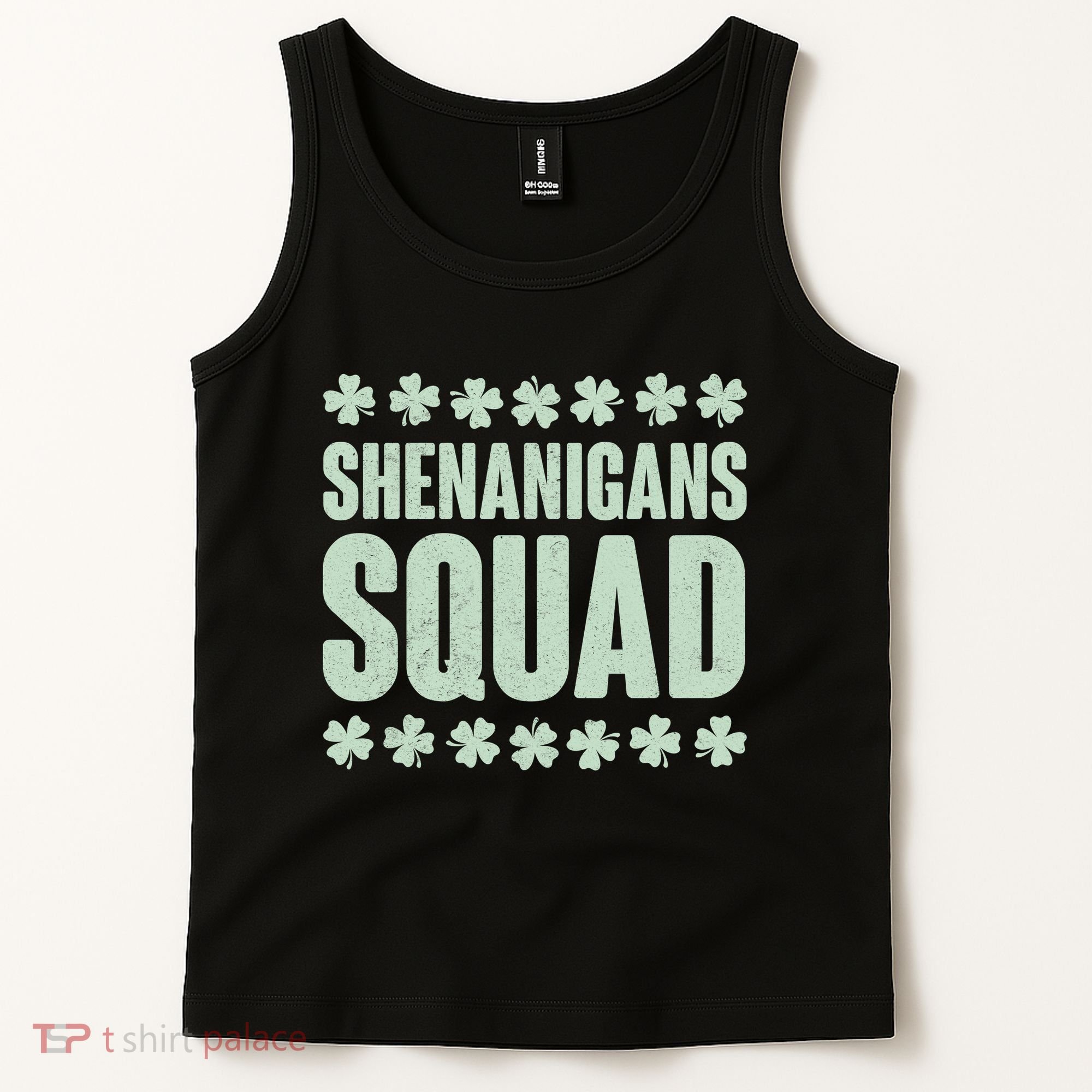 St Patrick's Day Shenanigans Squad Shamrocks Clover Tank Top