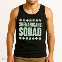 St Patrick's Day Shenanigans Squad Shamrocks Clover Tank Top thumb 3
