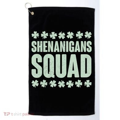St Patrick's Day Shenanigans Squad Shamrocks Clover Golf Towel