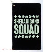 St Patrick's Day Shenanigans Squad Shamrocks Clover Golf Towel thumb 0