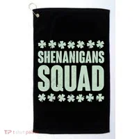 St Patrick's Day Shenanigans Squad Shamrocks Clover Golf Towel thumb 0