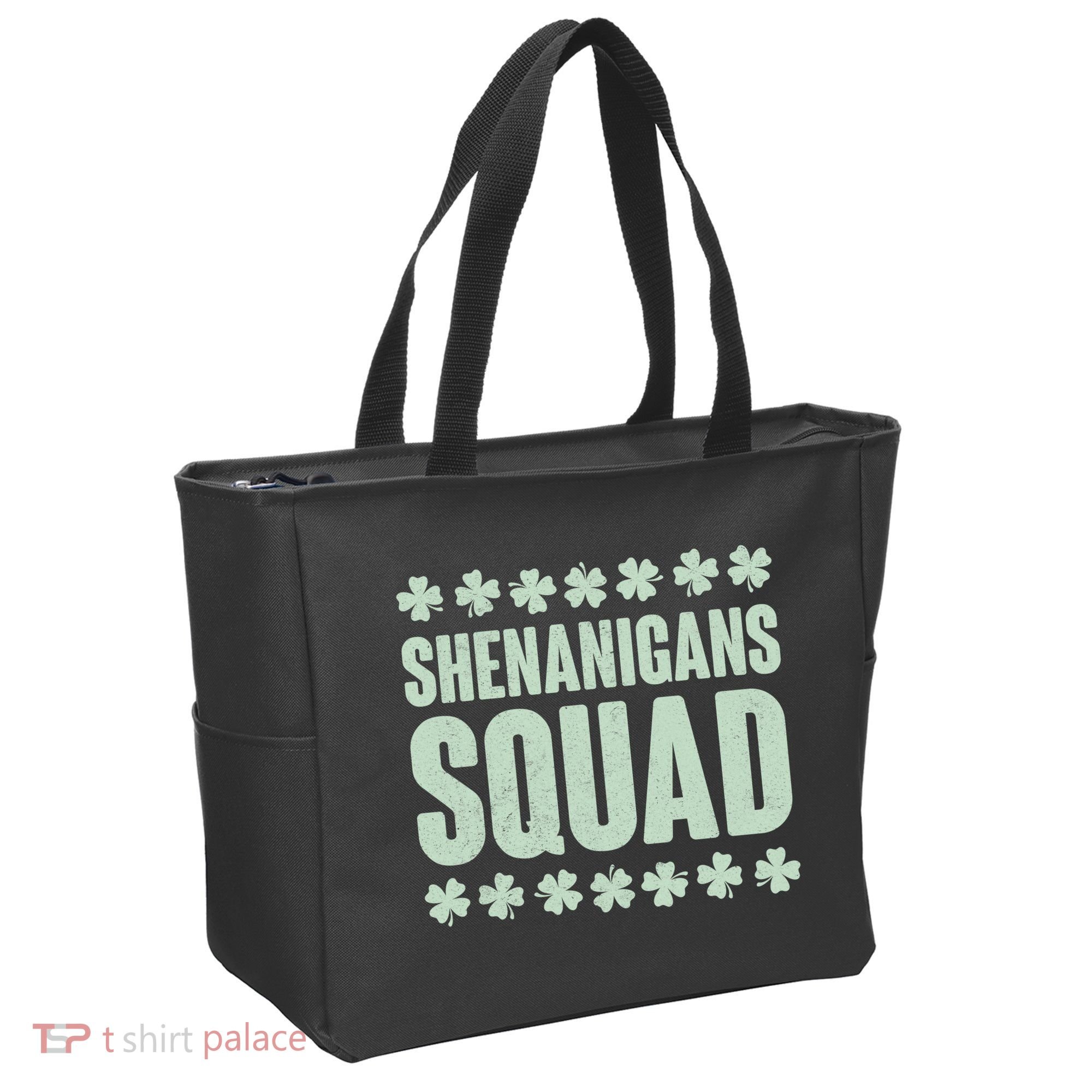 St Patrick's Day Shenanigans Squad Shamrocks Clover Tote Bag