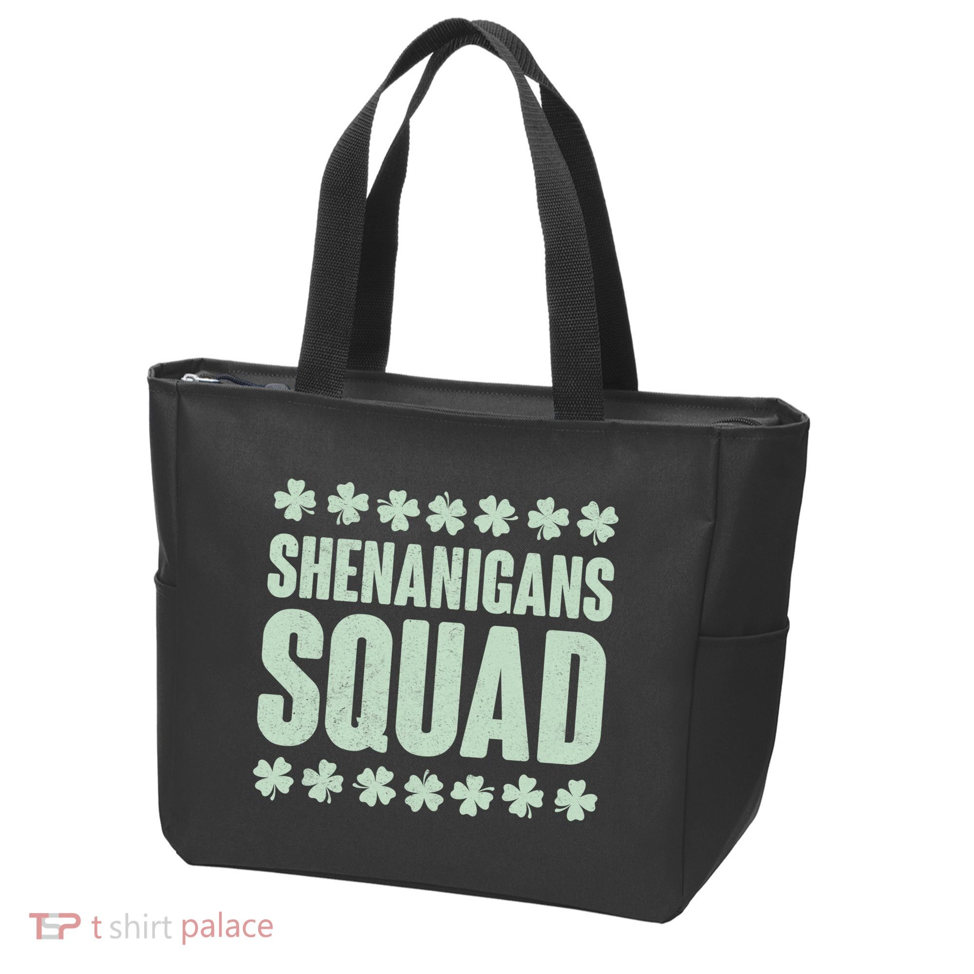 St Patrick's Day Shenanigans Squad Shamrocks Clover Tote Bag
