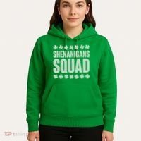St Patrick's Day Shenanigans Squad Shamrocks Clover Hoodie thumb 5